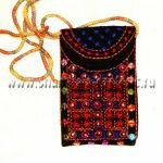 Этническая сумочка для телефона Mobor h=13 см вышивка, биссер, hand made Индия